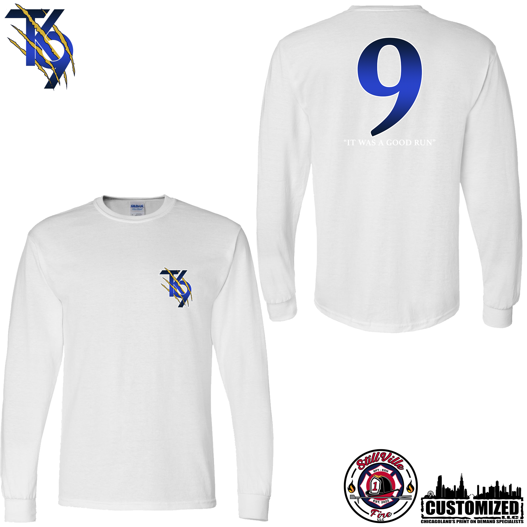 TK9 Gildan Long sleeve shirt "Style4" - White