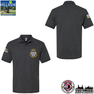 Village of Hillside "Support 911 Dispatchers" Gildan Jersey Polo - Dark Heather