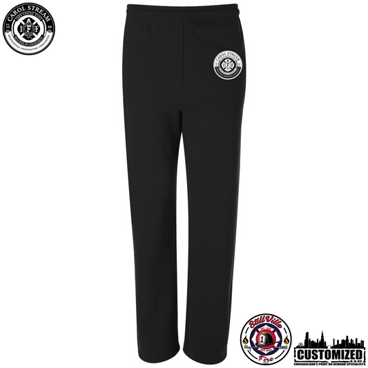 Carol Stream FD Open-Bottom Sweatpants with Pockets "Style1" - Black