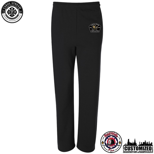 Carol Stream FD Open-Bottom Sweatpants with Pockets "Style2" - Black