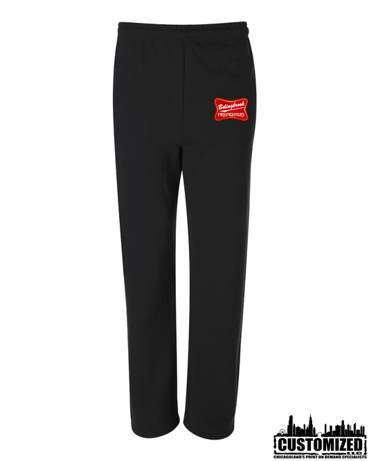 Bolingbrook FD "Miller Style" Open-Bottom Pocketed Sweatpants - Black