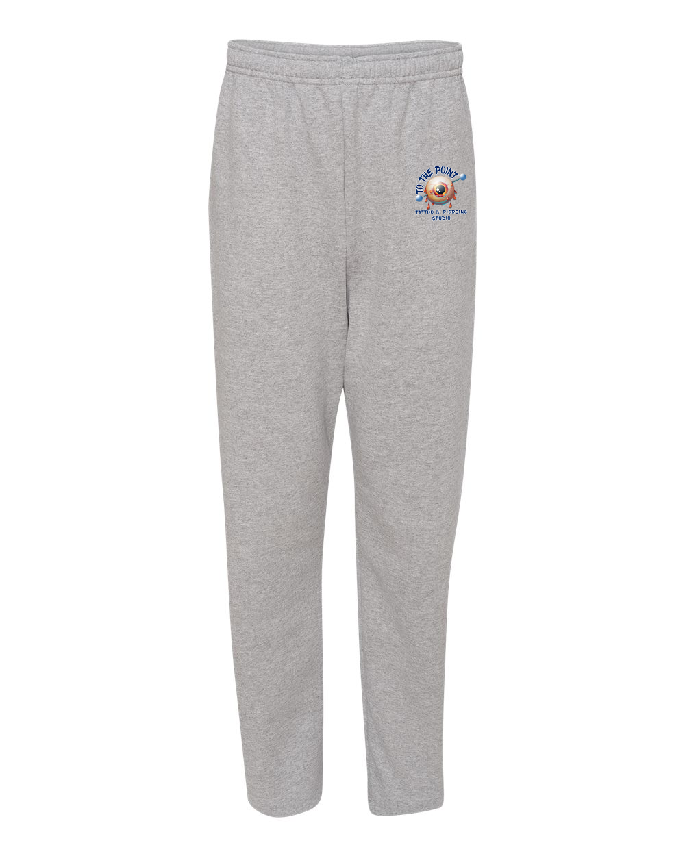 To The Point Piercing Studio Open-Bottom Sweatpants with Pockets - Athletic Heather