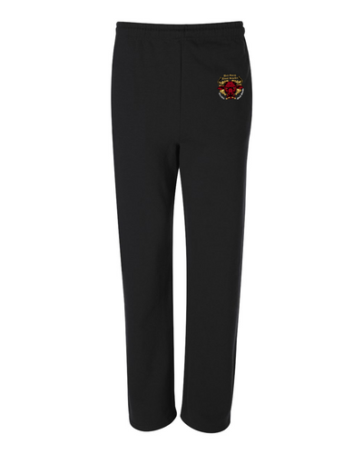 Bull Young Open-Bottom Sweatpants with Pockets - Black