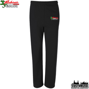 Rubino's "Classic" Open Bottom Sweatpants with Pockets - Black