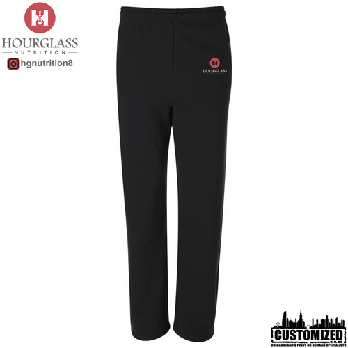 Hourglass Nutrition Open-Bottom Sweatpants with Pockets - Black