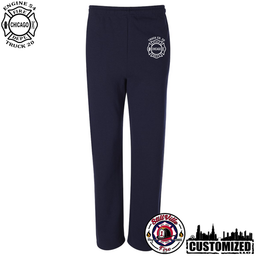 CFD Truck 20 Open-Bottom Sweatpants w/Pockets - Navy
