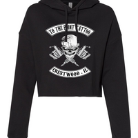 To The Point Tattoo "OG" Women's Crop Hoodie Style2 - Black
