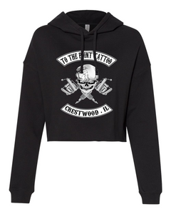 To The Point Tattoo "OG" Women's Crop Hoodie Style2 - Black