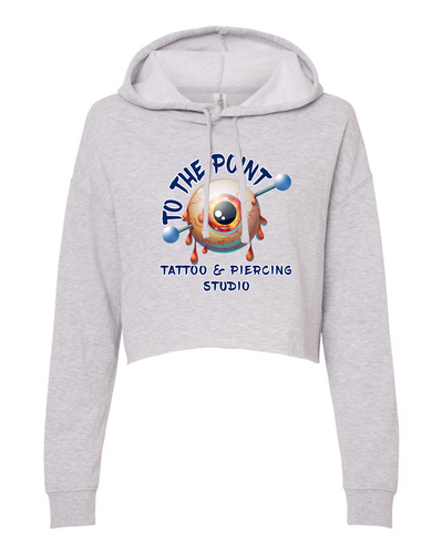 To The Point Piercing Studio Women's Crop Hoodie Style2 - Grey Heather