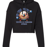 To The Point Piercing Studio Women's Crop Hoodie Style2 - Black