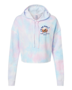 To The Point Piercing Studio Women's Crop Hoodie Style1 - Tie Dye Cotton Candy