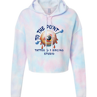 To The Point Piercing Studio Women's Crop Hoodie Style2 - Tie Dye Cotton Candy