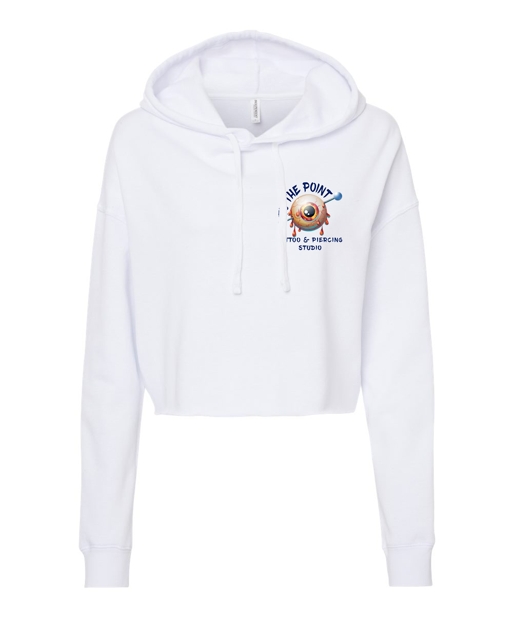 To The Point Piercing Studio Women's Crop Hoodie Style1 - White