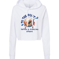 To The Point Piercing Studio Women's Crop Hoodie Style2 - White