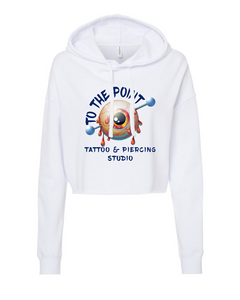 To The Point Piercing Studio Women's Crop Hoodie Style2 - White