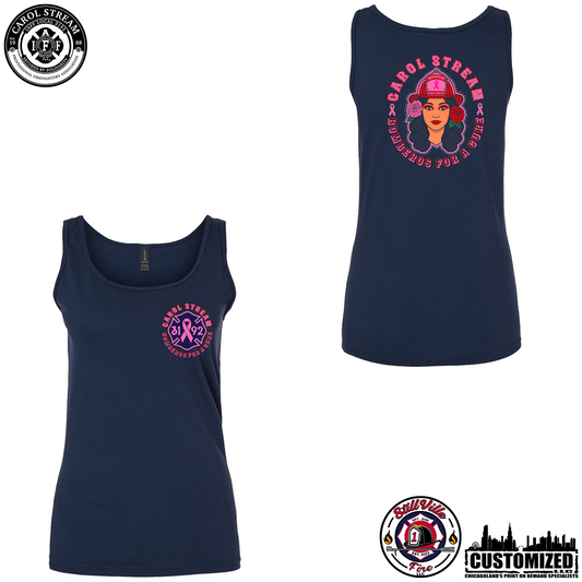 Carol Stream FD "Bomberos for a Cure" Women's Tank Top - Navy