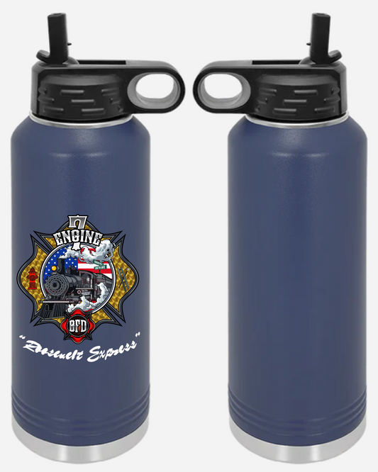 Broadview FD "Engine 7" 40oz. Stainless Steel Water Bottle - Navy