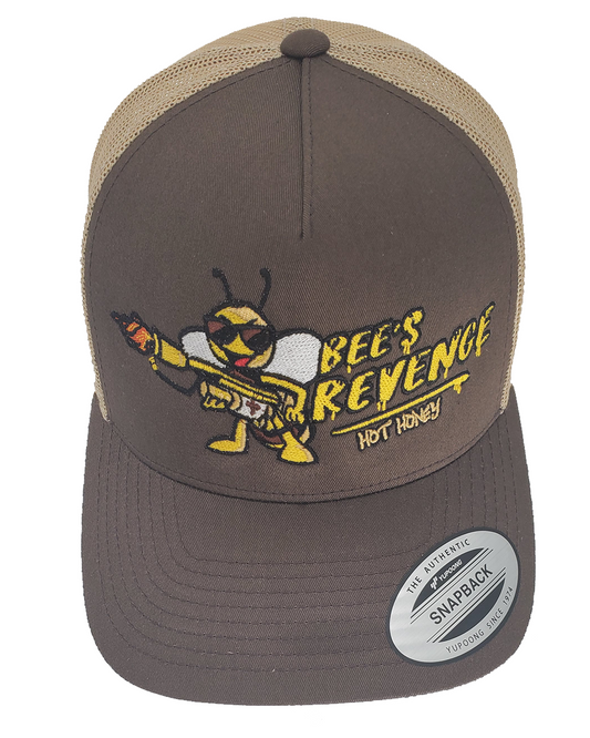 Bee's Revenge "OG"  Hot Honey Embroidered Trucker hat - Brown & Khaki