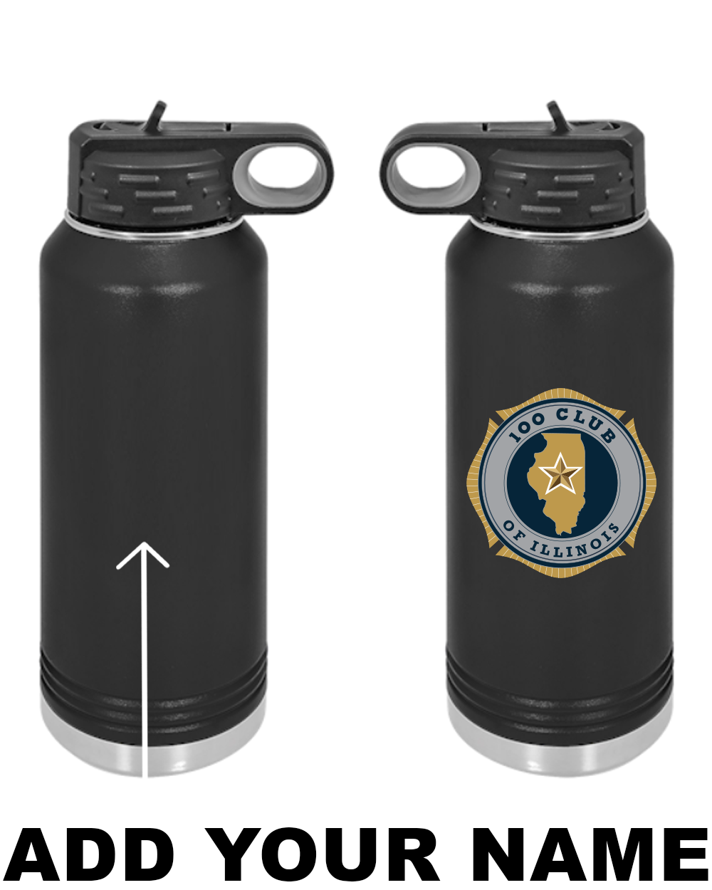 100 Club 32oz. Stainless Steel Water Bottle - Black