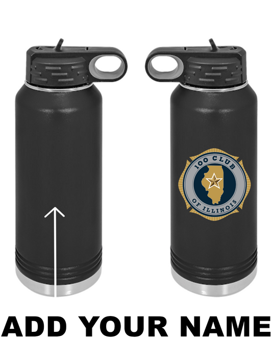100 Club 32oz. Stainless Steel Water Bottle - Black
