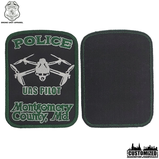 MCPD UAS Pilot Embroidered Patch - Hook Velcro backing