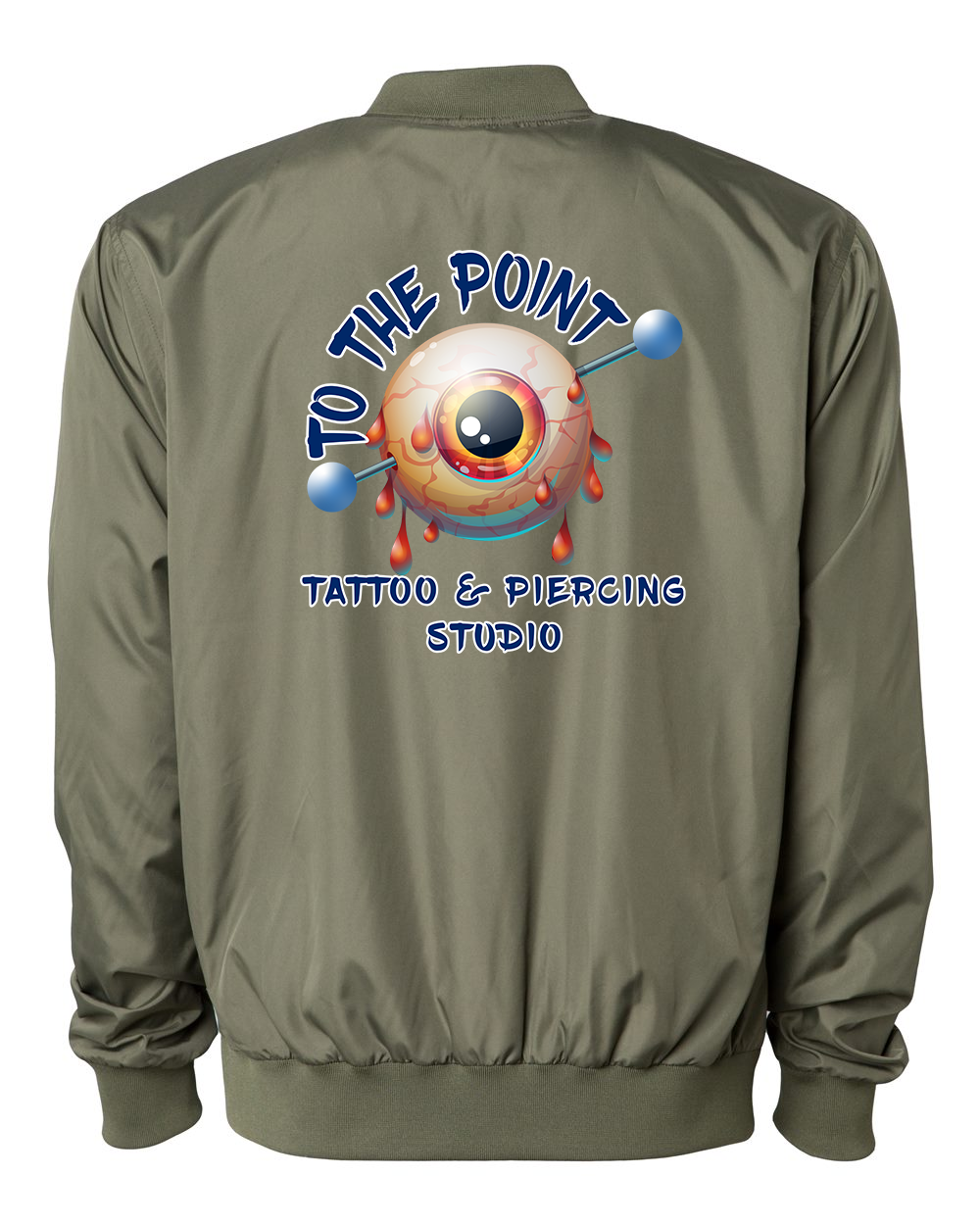 To The Point Piercing Studio Lightweight Bomber Jacket - Army Green