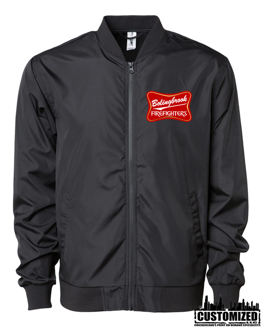 Bolingbrook FD "Miller Style" Lightweight Bomber Jacket - Black