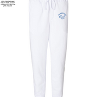 The Barketplace Midweight Fleece Pants w/Pockets (Blue Logo) - White
