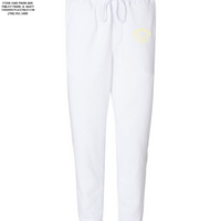 The Barketplace Midweight Fleece Pants w/Pockets (Yellow Logo) - White