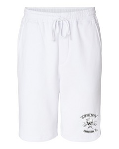 To The Point Tattoo "OG" Midweight Fleece Shorts w/Pockets - White