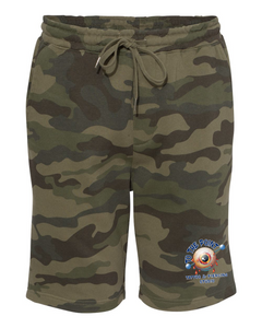 To The Point Piercing Studio Midweight Fleece Shorts w/Pockets - Forest Camo