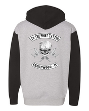 Load image into Gallery viewer, To The Point Tattoo &quot;OG&quot; Heavyweight Hoodie - Heather Grey &amp; Black
