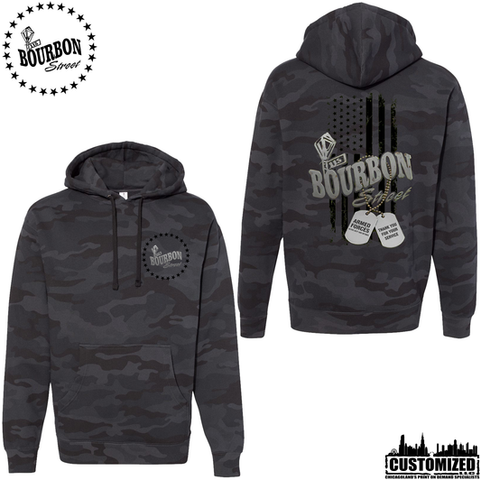 115 Bourbon Street Employee Freedom Tribute Heavyweight Hoodie - Black Camo