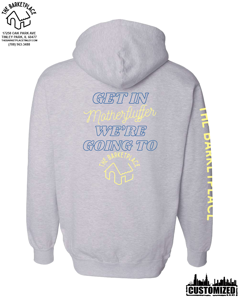 "Get in Motherfluffer..." Heavyweight Hoodie - Grey Heather
