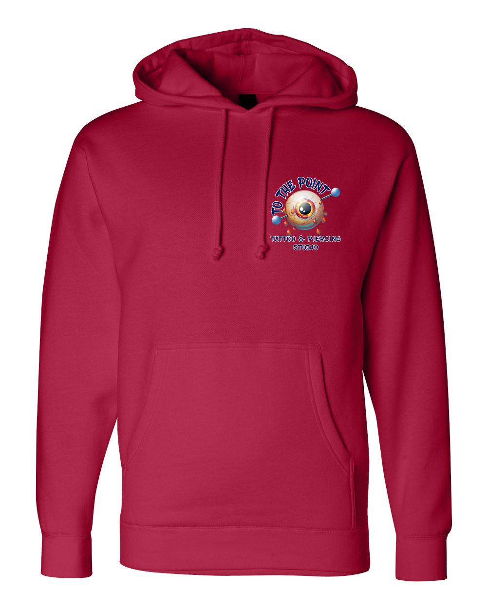 To The Point Piercing Studio Heavyweight Hoodie - Red