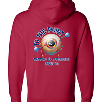 To The Point Piercing Studio Heavyweight Hoodie - Red