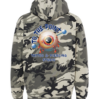 To The Point Piercing Studio Heavyweight Hoodie - Snow Camo