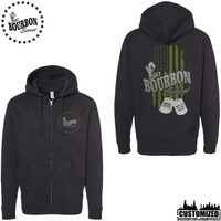 115 Bourbon Street Freedom Tribute Heavyweight Full Zip Hoodie - Black