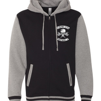 To The Point Tattoo "OG" Heavyweight Varsity Full Zip Hoodie - Blk/Gunmetal