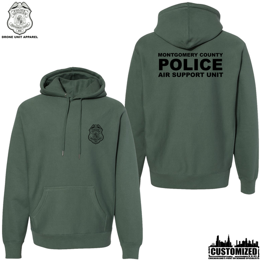 MCPD ASU Premium Heavyweight Cross-Grain Hoodie - Alpine Green