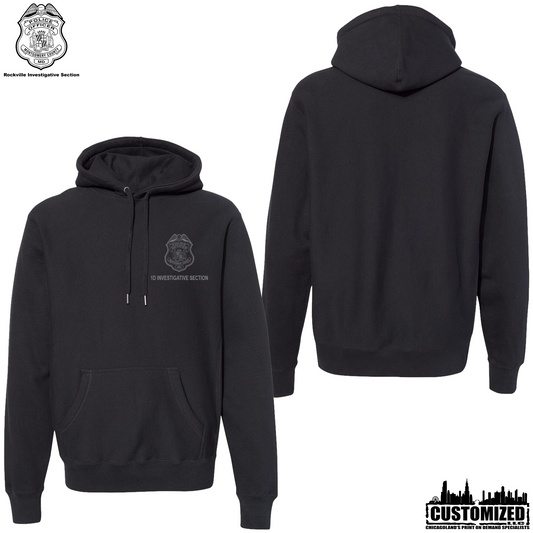 MCPD 1DIS Embroidered Premium Heavyweight Cross-Grain Hoodie - Black