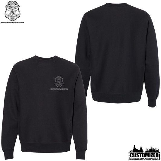 MCPD 1DIS Embroidered Premium Heavyweight Cross-Grain Crewneck - Black