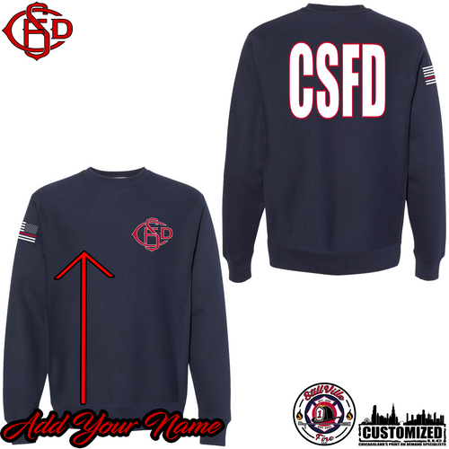 CSFD Embroidered Premium Heavyweight Cross-grain Crewneck - Navy