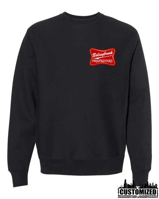 Bolingbrook FD "Miller Style" Premium Cross-Grain Heavyweight Crewneck - Black