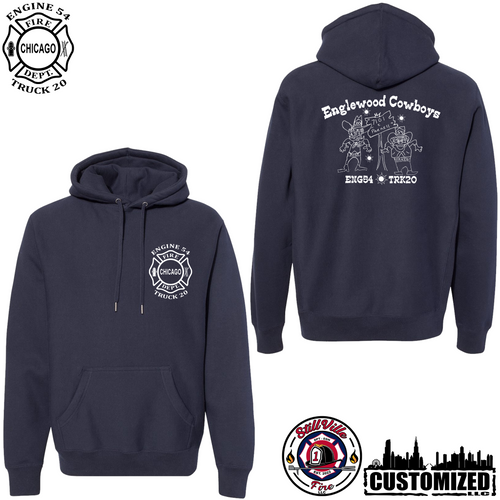 CFD Englewood Cowboys Premium Cross-Grain Heavyweight Hoodie - Navy