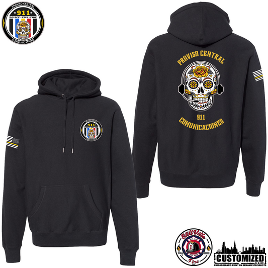 Proviso Central Comm. Premium Heavyweight Cross-grain Pullover Hoodie- Black