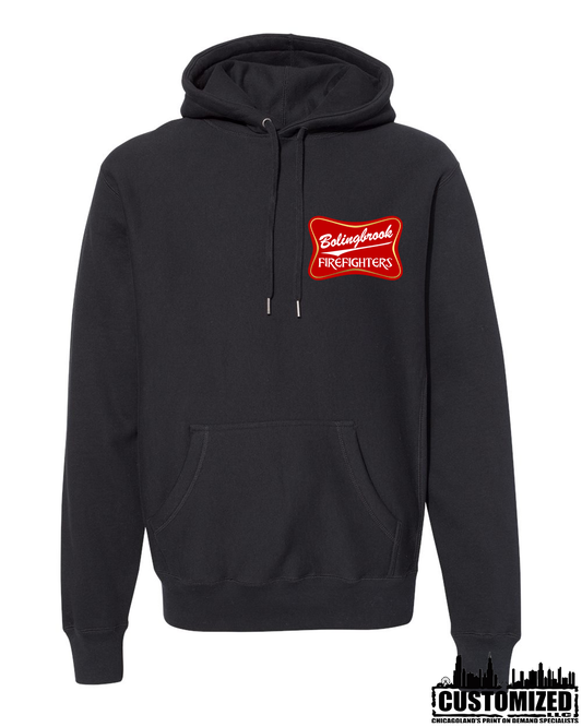 Bolingbrook FD "Miller Style" Premium Cross-Grain Heavyweight Hoodie - Black