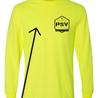 PSV Long Sleeve Gildan shirt - Safety Green