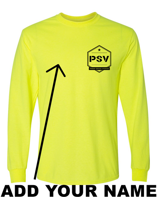 PSV Long Sleeve Gildan shirt - Safety Green