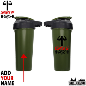 Church of Gains Military Green USA-Made SportShaker shaker cup